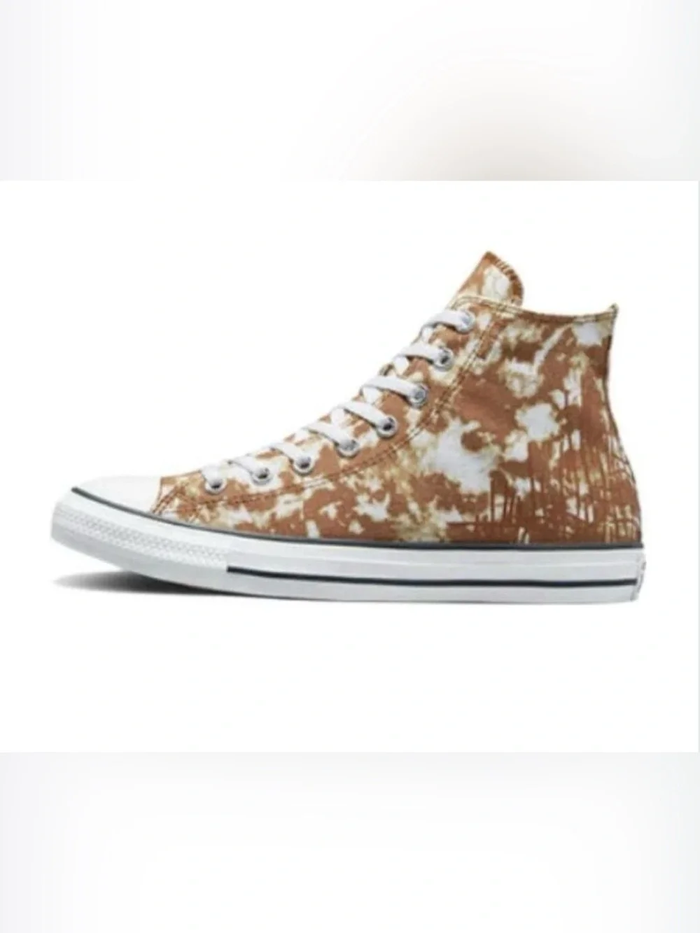 Converse Women High-Top Sneakers in Warm Tan and White Tie-Dye